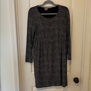 J. Jill Black and White Long Sleeve Dress